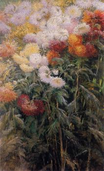 Gustave Caillebotte : Clump of Chrysanthemums Garden at Petit Gennevilliers